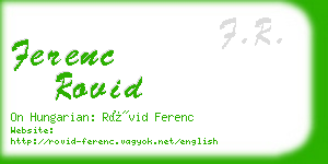 ferenc rovid business card